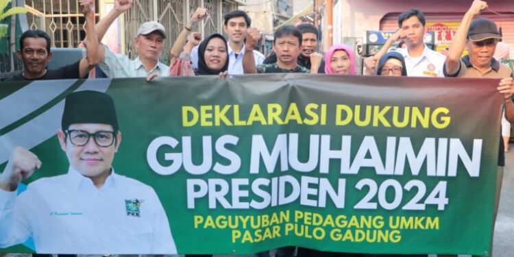 Pedagang UMKM Pasar Pulo Gadung Pilih Gus Imin di Pilpres 2024