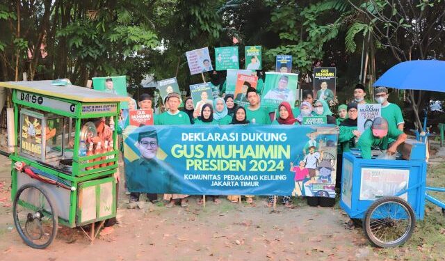 Peduli UMKM, Cak Imin Jadi Capres Pilihan Pedagang Keliling Jakarta Timur di Pilpres 2024.