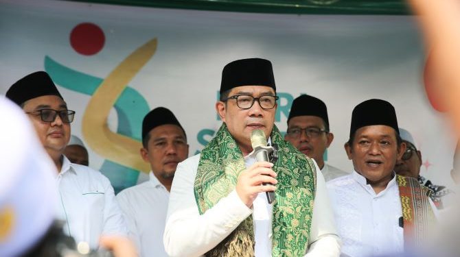 Hadiri Hari Santri di Jakarta Pusat, Ridwan Kamil Ikhtiar Kembangkan Ekosistem Pesantren di Jakarta